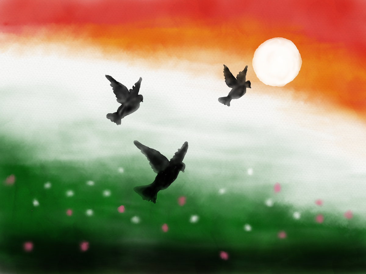 three birds abstract